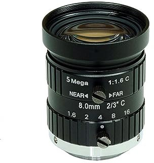 HD C-Mount 8mm Objektiv 2/3 F1.4 FA Machine Vision Festbrennweitenobjektiv 5MP Industriekamera manuell Iris CCTV-Objektiv Geringe Verzerrung Hochauflösende Bildgebung