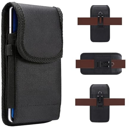 Robustes Nylon-Gürtelclip-Handy-Holster, kompatibel mit iPhone 11 Pro, XS, X, SE2020, 8, 7, 6, 6S, 5, 5S, kompatibel mit Galaxy S10e, S7, S6 Edge, S6, S5, Tasche, Tragetasche, Stifthalter,