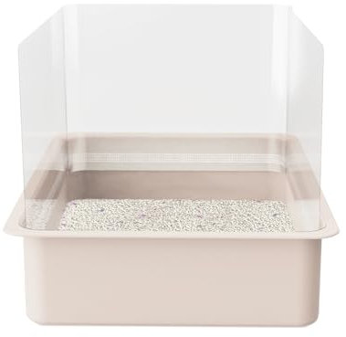 QNBCAA 3Pcs Cat Litter Box Pee Shields - Open Top Litter Box Splash Guard Privacy Screen Transparent Easy Clean 14.5 * 11.5in-Box Not Included