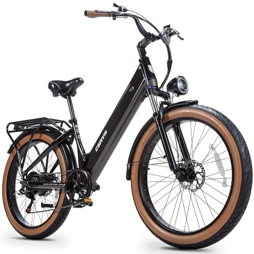 VOZCVOX 26 Zoll Elektrofahrrad für Damen und Herren E Bike Mountainbike E-Cityrad mit 3.0 Zoll Fat Tire,48V20AH Akku,7-Gang
