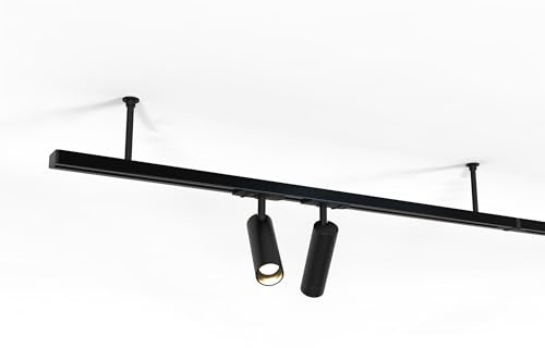 QAZQA - Schwarze Schienenbeleuchtung Hängebeschlag 10,6 cm 1-phasig - Iconic I Wohnzimmer I Schlafzimmer - Metall Länglich - LED geeignet