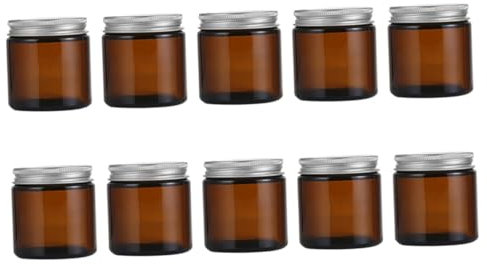 PHENOFICE 10piezas Portavelas De Vidrio Vacíos Para Hacer Velas Tapas De Aluminio Práctico