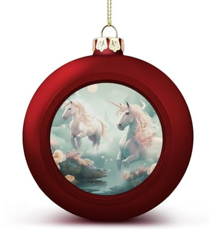 Interessante Weihnachtskugel-Dekorationen, schöne Einhörner, bedruckte Dekorationen, Urlaub, Party, Zuhause, Weihnachtskugel-Dekorationen, hängende Anhänger