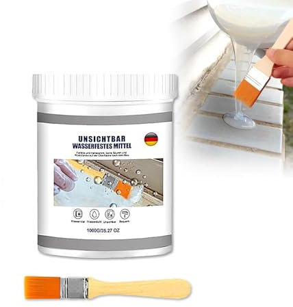 Transparentes Wasserdichtes Beschichtungsmittel, Klare Wasserdichte Versiegelungsflüssigkeit, Dichtmasse Wasserdicht für Toilette, Fliesen, Wände, Badezimmer, Dach (1000g)