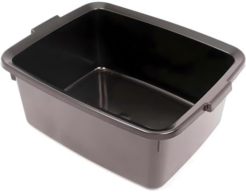 AMK® Addis 5 Star Rectangular Bowl 12L Black Washing Up Bowl BPA Free with Easy Grip Handles