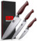 SHAN ZU Juego de 3 Cuchillos Profesionales, Set Cuchillo de Cocina Japonés, Hoja Ultraafilada con Acero Inoxidable 10Cr15MoV (62HRC), Mango Ergonomico Madera - Cuchillo de Chef, Multiusos, Pelador