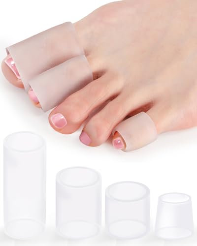 BLATOWN Lot de 24 manchons de protection en silicone pour orteils - 4 tailles - Pour homme et femme - Soulagement de la douleur, callosités, ampoules, oignons, orteils en marteau (silicone)