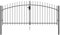 Xichuzi Zauntor Doppelflügel mit Speerspitzen, Gartentor, Gartentüren, Garten Tor, Garten Tür, Gartenpforte, Garden Gate, Stahl 3 x 1,25 m Schwarz