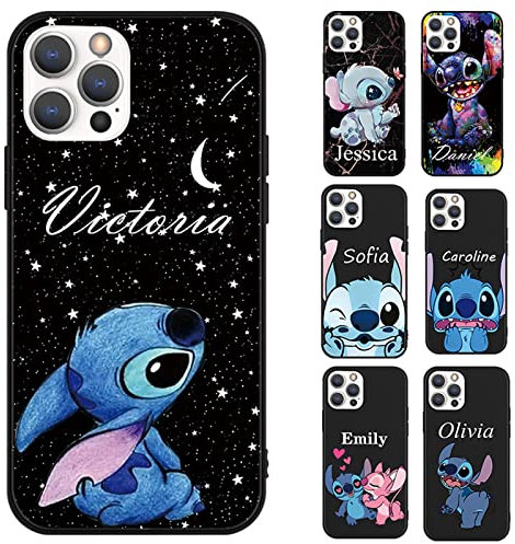 NUOKEI Personalized Phone Case for iPhone 13 mini 5,4 Black Case,Custom Case TPU Cartoon Anime Aesthetics Design Pattern Soft Silicone Bumper Protective Personalized Photo Name Text Phone Cover