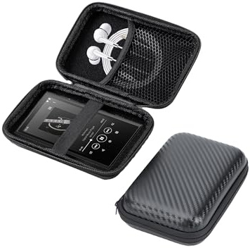 toergy Hülle für Oilsky M303 PRO 4 Zoll MP3 Player Hartschale - Tragbare Schutzhülle mit USB-Kabel & Speicherkarte Platz, Wasserdicht & Aufprallschutz, Schwarz | Praktische Organizer-Tasche für MP3
