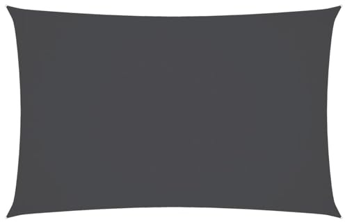 Homgoday Sonnensegel Anthrazit 3x6m Rechteckig, PU-beschichtet, UV-Schutz, wasserfest, mit Edelstahlbefestigung Model135103