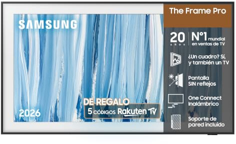 Samsung TV The Frame Pro LS03HW 55 4K Smart TV IA y Pantalla sin Reflejos con Paquete Rakuten