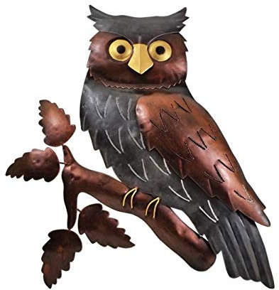 Klp Wanddeko Eule Uhu Vogel Ziervogel Metall Deko Bild Tier Figur Wandschmuck Hänger