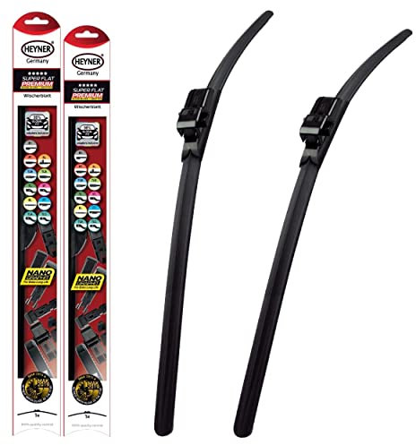 Fits BMW 3 Series Saloon Estate 2005-2009 Heyner Germany Aero Flat Windscreen Wiper Blades Replacement Front Set Model Size 2419