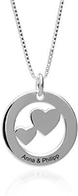 Personalisierte Kette Damenkette mit Gravur 925 Silber - Namenskette personalisiert für die Freundin Ehefrau Mutter oder Tochter