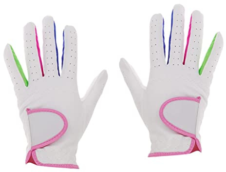 perfk 1 Par Niño Niño Antideslizante Elástico Transpirable Deporte Guantes para Golf Cuatro Tamaños, #14