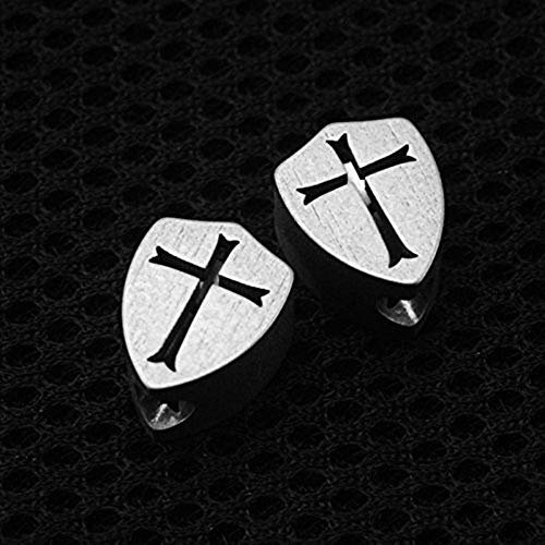 Aibote 1PC Lega di Titanio TC4 Coltello Perlina Cordicella Corda Paracord Ciondolo EDC Multifunzionale Strumento Esterna Campeggio Coltelli Gadget (Cross-Silver)