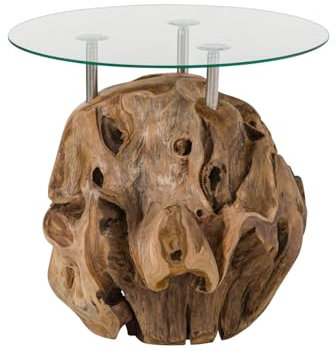 MASSIVMOEBEL24.DE Couchtisch Teak Wurzel 50x50x50 Natur lackiert UNIKA #169