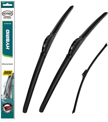 Heyner Germany i30 2012-2016 - Escobillas híbridas para limpiaparabrisas delanteros, traseros, 66 cm, 35 cm x