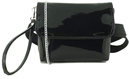 LONI Fiesta, Gürteltasche, Umhängetasche, Hüfttasche, schwarzer lack (Schwarz) - LONI