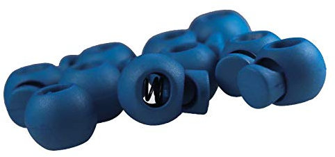 10 Einloch-Kordelstopper Kordelenden Kordelklemme rund 15x19mm, Farbwahl, Farbe:blau