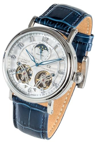 Carl von Zeyten Herren Analog Automatik Uhr mit Leder Armband CVZ0054SLS