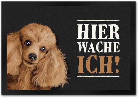 trendaffe - Hier wache ich! PUDEL Fußmatte mit Pudel Motiv