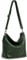 Caspar Klassisch Elegante Leder Handtasche Damen Tasche mit verstellbarem Schultergurt - PREMIUM LINE - Modell No.803 - Made in Italy, Farbe:tannengrün, Accessoires:One Size