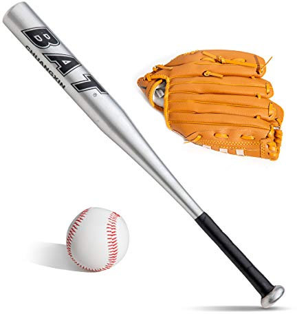 Silver+Baseball Bat and Ball Set - 25inch Aluminum Baseball Bat with Anti Slip Handle - Youth Adult Training Practice - Waterproof