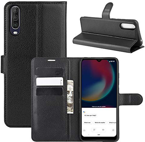 Fertuo Cover Wiko View 4 / View 4 Lite, Custodia Portafoglio Cover a Libro in Pelle Flip Case con Silicone Bumper, Fibbia Magnetica, Porta Carte, Kickstand, per Wiko View 4, Nero