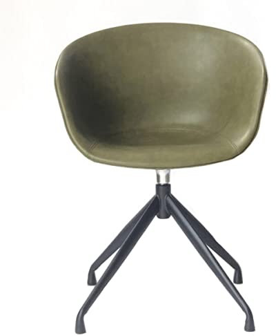 KAWOLA Esszimmerstühle | Drehstuhl | gemütliche Stühle Dani | Drehfunktion | Schreibtisch Stuhl | Schminktisch Stuhl | Esstisch Stühle | Design Stuhl Bezug aus Kunstleder grün