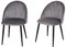 HOMCOM Esszimmerstühle 2er Set Küchenstuhl mit muschelförmiger Rückenlehne, Samtoptik, Sessel Polsterstuhl mit Fußpolster, Stühle, Wohnzimmerstuhl mit Stahlbeine für Esstisch, Grau