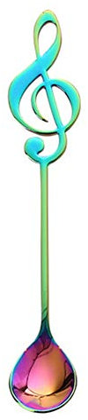 P12cheng Stainless Steel Musical Notes Mixer Spoon,Coffee Tea Stirring Shaker Spoon Tableware Home Kitchen Novelty Gadget Tool Multicolor