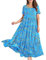 YESNO Women Dresses Casual Plus Size Bohemian Short Sleeve Floral Long Maxi Summer Beach Swing Dress/Pockets 3XL EJFUK CR44
