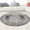 CARPETIA Teppich Outdoor Orientteppich Wohnzimmerteppich Ornamente in grau Größe 200 cm Rund