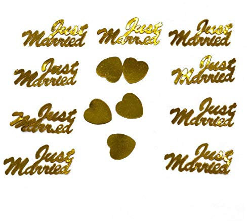 380pcs / Bag Hochzeit Konfetti Werfen Für Dinner Party Tischdeko, Just Married + Herz