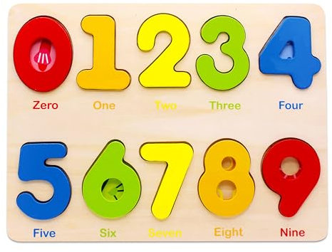 Toddler Puzzles for Kids Age 3+, Wooden Learning Number Preschool Puzzles