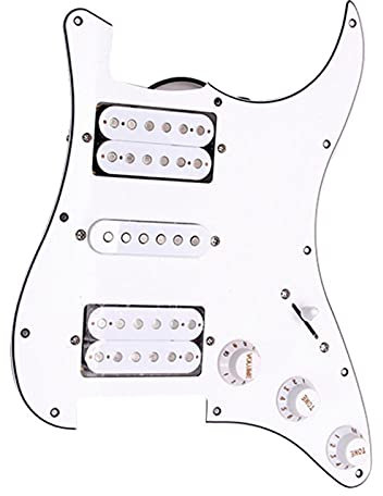 KLKL Weiß Geladener Pickguard 3ply 11-lösches HSH. Humbuckers Pickup Für Stratocaster Vorverdrahtetes Schlagbrett