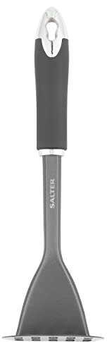 Salter BW11068EU7 Cosmos Presse-purée pour pommes de terre et légumes, facile à nettoyer, crochet de suspension pour le rangement, manche doux au toucher, qualité durable, acier inoxydable, gris mat