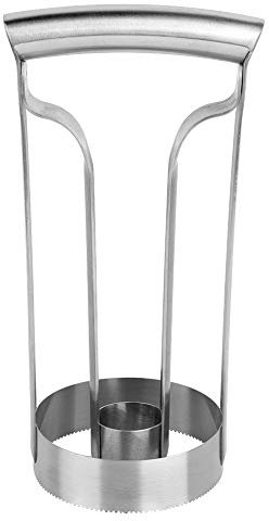 Tiiyee Stainless Steel Pineapple Corer, Heavy Duty Kitchen Tool with Non Slip Handle Sharp Blades for Easy Core Removal and Peeling (Dishwasher Safe)