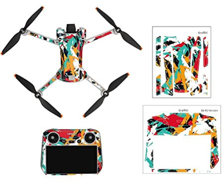 Mini 3 Pro Drohnen Aufkleber Set, Kleber Wasserdichte Skins Sticker Kit kompatibel Mini 3 Pro Drohne kompatibel RC Fernbedienung Dekoration Schutz Zubehör (Stil 5)