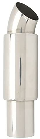 Tuyau de Silencieux D'échappement de Voiture Embout D'échappement de Voiture Embout de Silencieux de Queue 51mmx63mm Entrée Ronde En Acier Inoxydable Argent Remplacement Univ