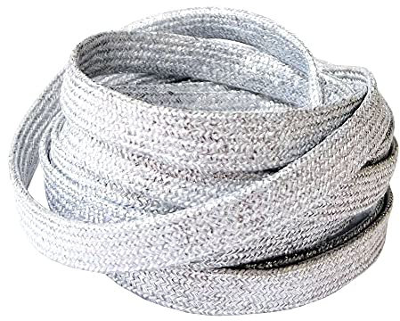 BupiMufi Lacci piatti larghi 9 – 10 mm in materiale migliorato, resistenti agli strappi metallici lucidi, design Bling, argento, 120