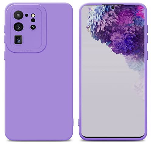 Cadorabo Hülle kompatibel mit Samsung Galaxy S20 Ultra Schutzhülle TPU Silikon Case Liquid Design mit Kameraschutz Slim Kratzfest Weiche Gummi mit Rundumschutz Case Hülle für Galaxy S20 Ultra in Lila