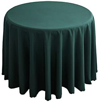 FANIVIN Polyester Tischdecke Tischtuch Tischwäsche Couchtisch Küchentischabdeckung Tafeltuch Rund Einfacher Stil Dunkel Grün Durchmesser 260CM
