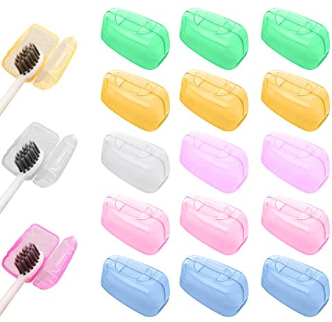 Lot de 15 boîtes pour têtes de Brosse à Dents Portables de Voyage, Housses de Protection pour têtes de Brosse à Dents, Accessoires de Voyage, adaptées pour Les Voyages d'affaires et Les Voyages.