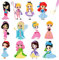 AUAUY 12 PCS Diamant Painting Kinder Set, DIY Diamant Malerei Aufkleber, 5D Diamant Painting Bilder Sticker mit Werkzeug, Niedlich Diamond Painting Bilder für Kinder Spielzeug Geschenke (Prinzessin)
