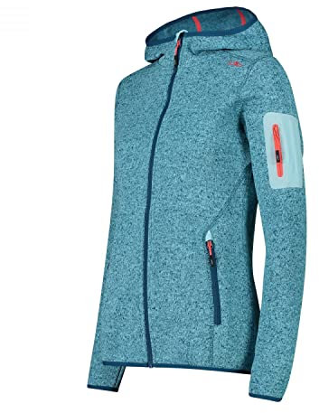 CMP Damen Zip Hoodie Jacke, Acqua-Campari, 34