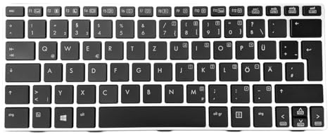 T-ProTek DE Tastatur Silber Rahmen mit Beleuchtung kompatibel für HP EliteBook Revolve 810 G1 (H5F13EA)