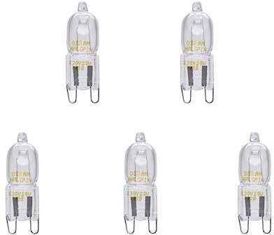 Osram 5er Pack Halopin 66720 G9 Halogen Stiftsockellampe 20W Warmweiß 2700K 235 lm Dimmbar